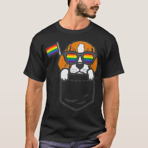 Beagle Pocket Dog LGBTQ Regenbogenfahne Gay Pride  T-Shirt