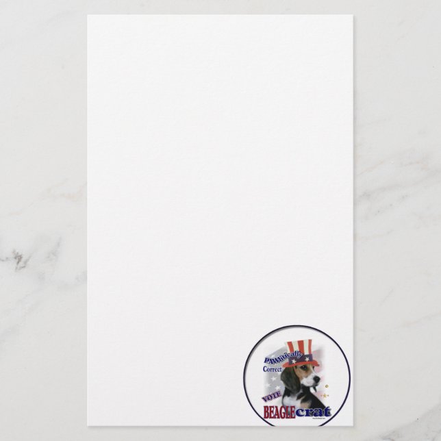 Beagle Politischer Humor Briefpapier (Vorderseite)