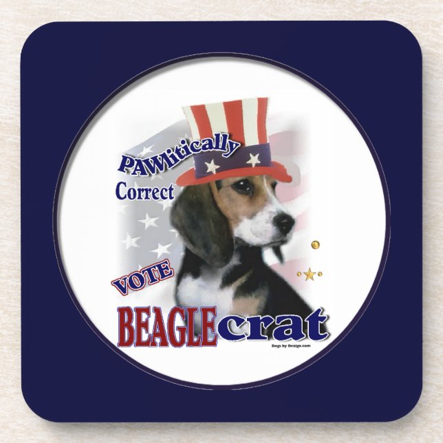 Beagle Politischer Humor Untersetzer (Vorderseite)