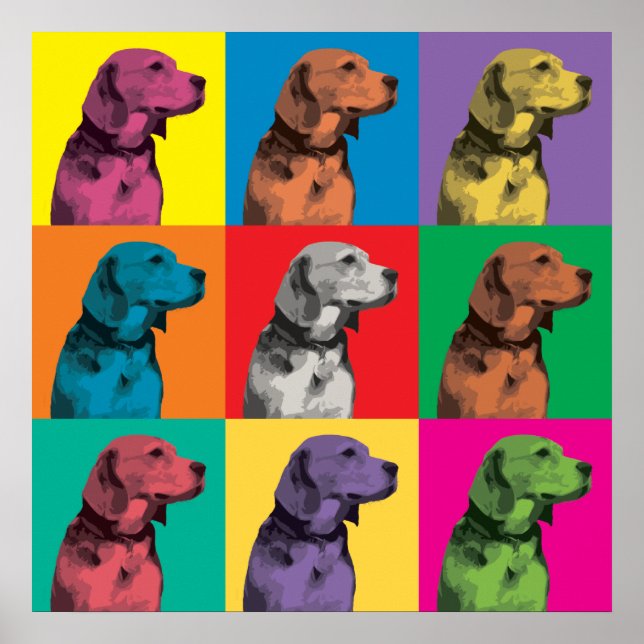 Beagle Pop-Art Poster (Vorne)