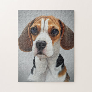 Beagle Portrait Gouache Fine Art Puzzle