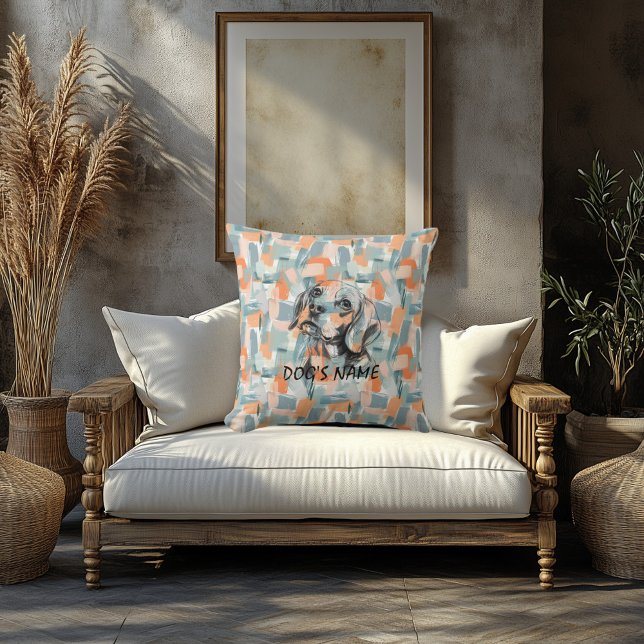 Beagle Portrait Pillow Abstrakt Pinselstrich Kissen (Von Creator hochgeladen)