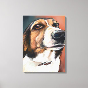 Beagle Portrait Zeichnend Farbstift Leinwanddruck