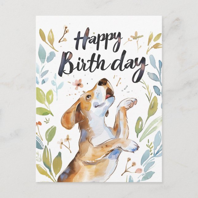 Beagle Postkarte (Vorderseite)