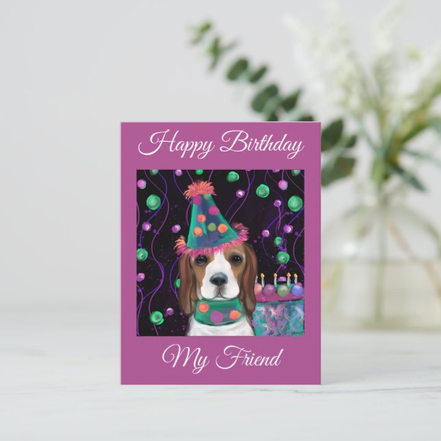 Beagle Postkarte (Stehend Vorderseite)