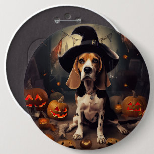 Beagle Pumpkins Halloween Beängstigend Button