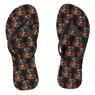 Beagle Pumpkins Halloween Beängstigend Flip Flops