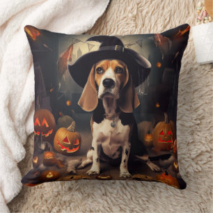 Beagle Pumpkins Halloween Beängstigend Kissen