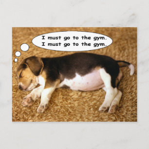 Beagle Pup Dreaming of Get Fit Postkarte