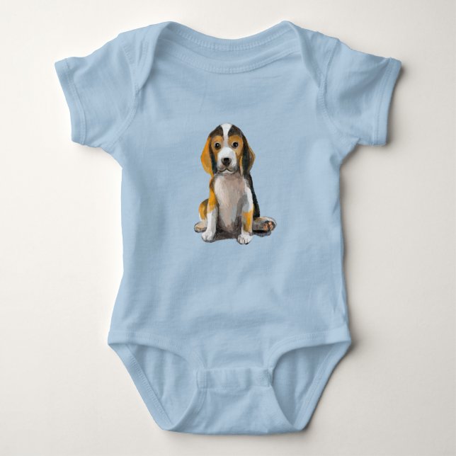 Beagle Puppy Baby Strampler (Vorderseite)