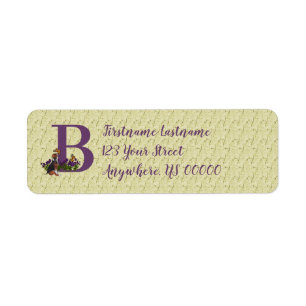 Beagle Puppy Butterfly Monogram, erste B-Adresse