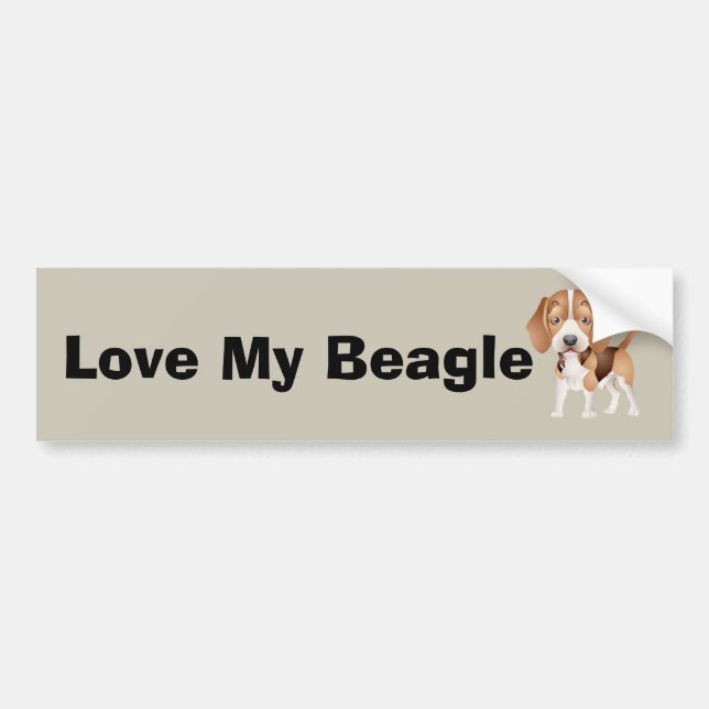 Beagle Puppy Cartoon Autoaufkleber (Vorne)