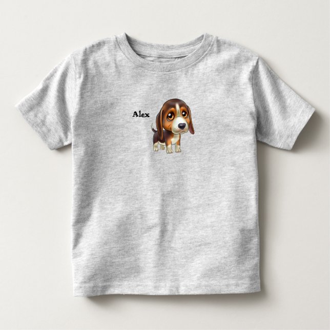 Beagle Puppy Cartoon Kleinkind T-shirt (Vorderseite)