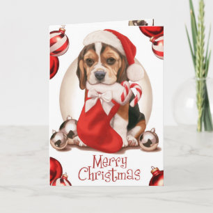Beagle Puppy Christmas Feiertagskarte