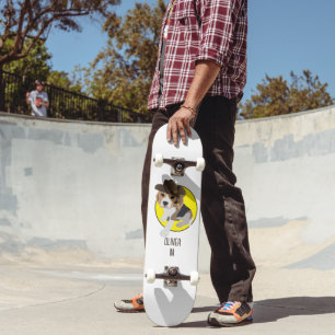 BEAGLE PUPPY HUND IN COWBOY HAT CARTOON BILD NAME SKATEBOARD