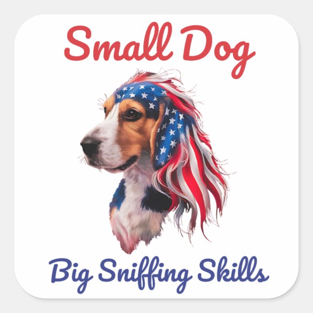 Beagle Quadratischer Aufkleber (Vorderseite)