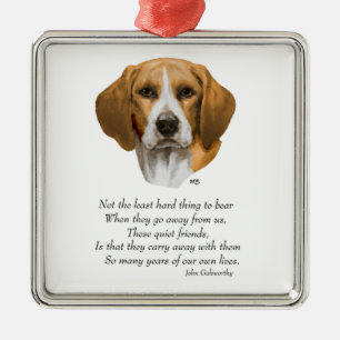 Beagle Rainbow Bridge Silbernes Ornament