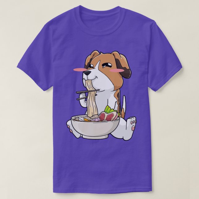 Beagle Ramen Noodles Kawaii T-Shirt (Design vorne)