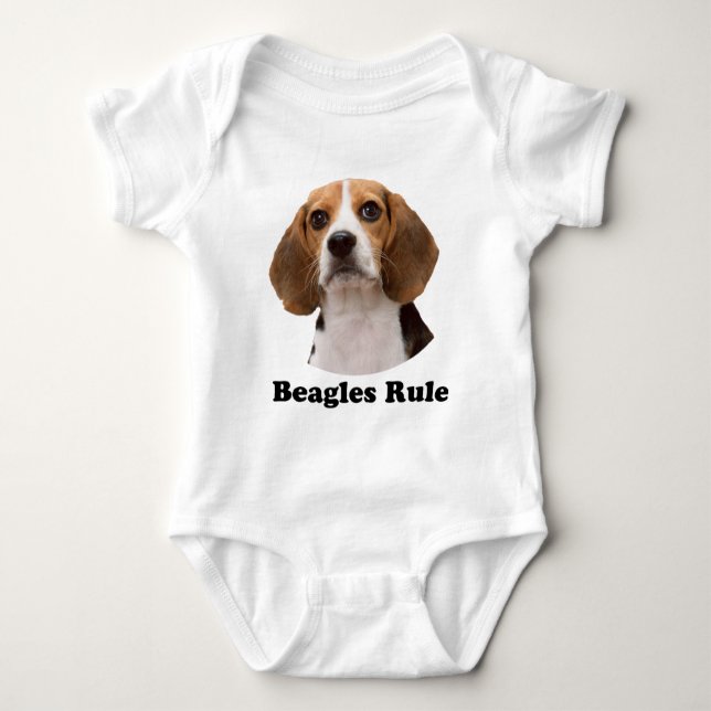 Beagle-Regel Baby Strampler (Vorderseite)