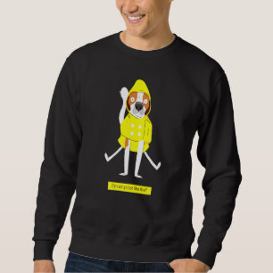 Beagle Regen Ausgehen Gelber Hund Welpe Schwarz Sweatshirt