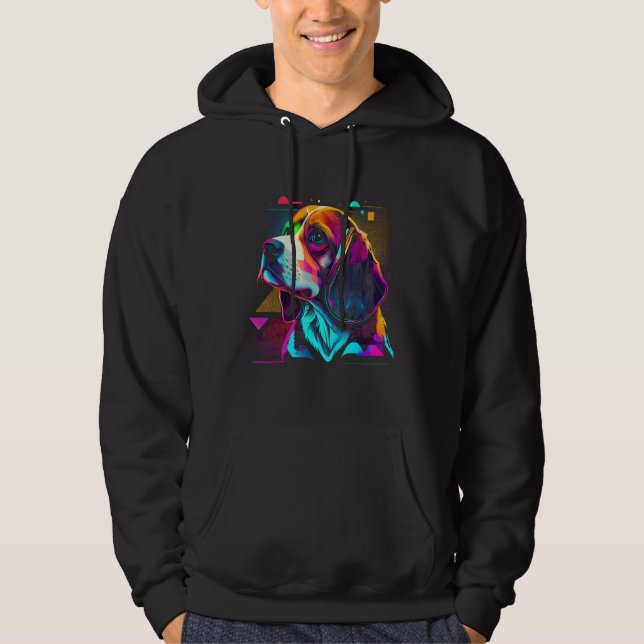 Beagle Retro Design Hoodie (Vorderseite)