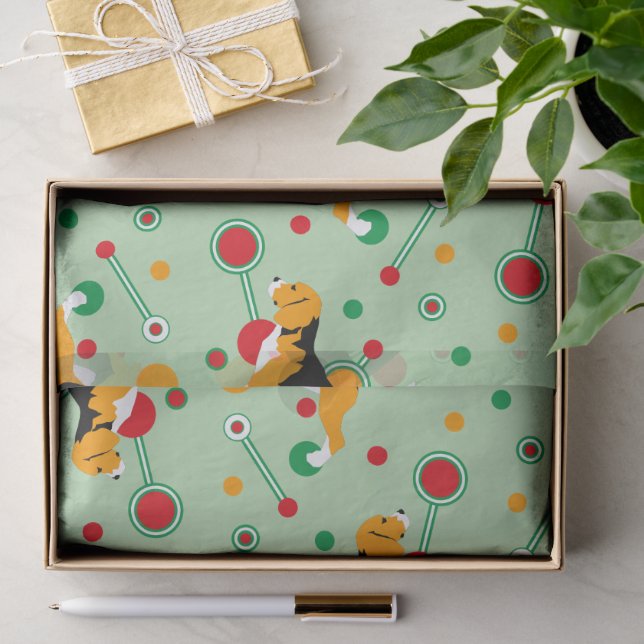 Beagle Retro-Farben Muster Seidenpapier (Geschenk)