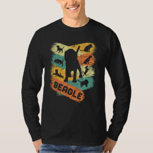 Beagle Retro Vintage Silhouetten von Hund Beagle T-Shirt