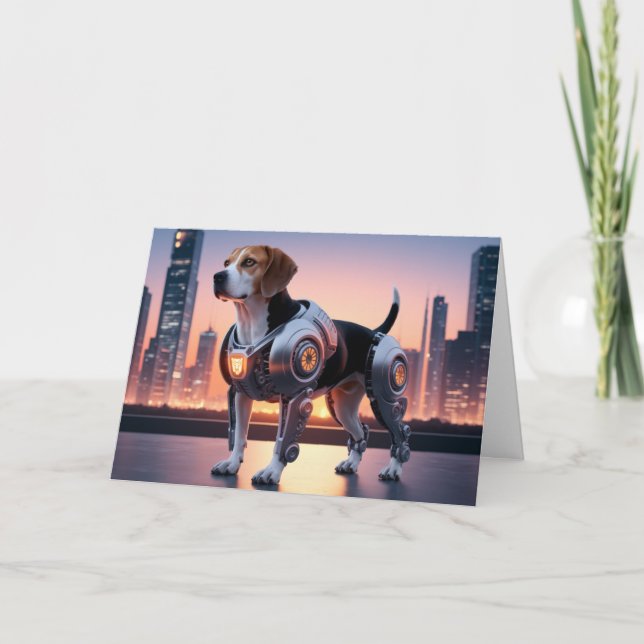Beagle Robot Card Karte (Vorderseite)