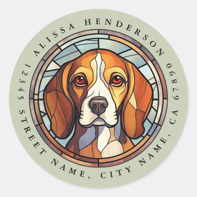 Beagle-Round-Stickers Runder Aufkleber (Vorderseite)