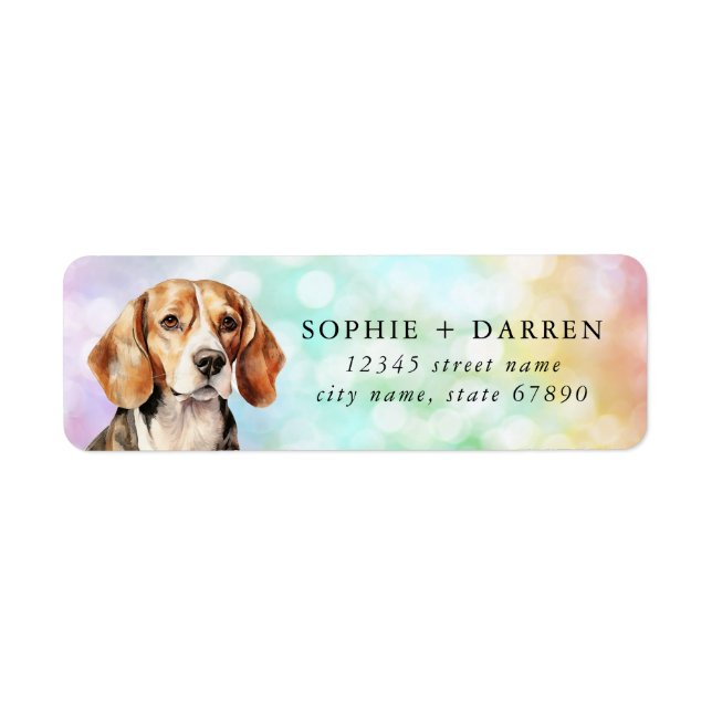 Beagle Rücksendeadressen-Aufkleber (Vorne)
