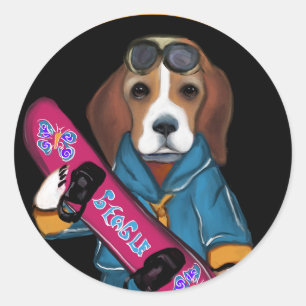 BEAGLE RUNDER AUFKLEBER