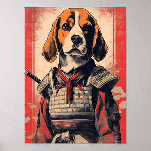 Beagle Samurai Poster