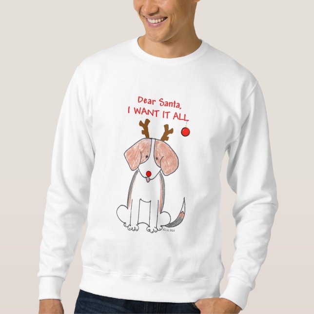 Beagle Sankt will ich ihn allen geschwitztes Shirt (Vorderseite)