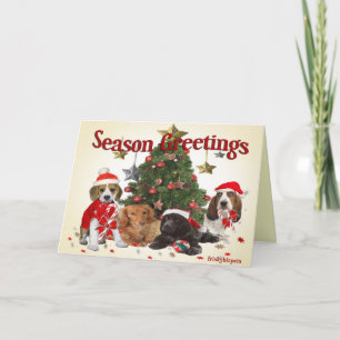 Beagle Santa and friends gifts Feiertagskarte