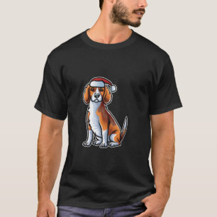 Beagle Santa Claus Hat frohe Weihnachtsfrau Dog X  T-Shirt