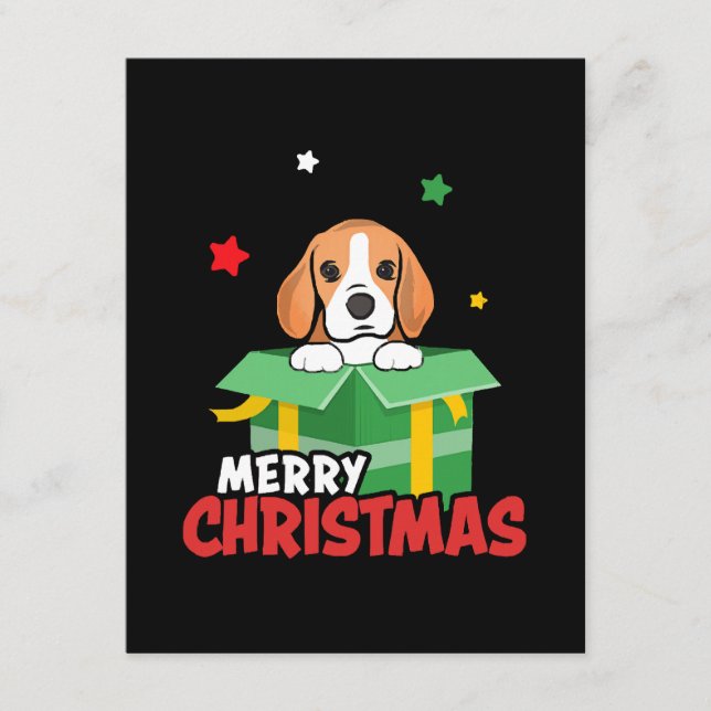 Beagle Santa Dog liebt frohe Weihnachten Weihnacht Begleitkarte (Vorderseite)
