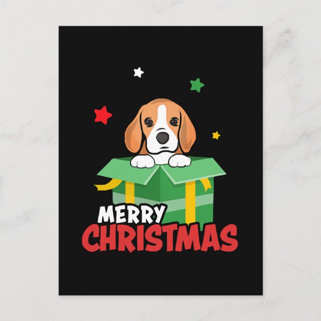 Beagle Santa Dog liebt frohe Weihnachten Weihnacht Postkarte (Vorderseite)