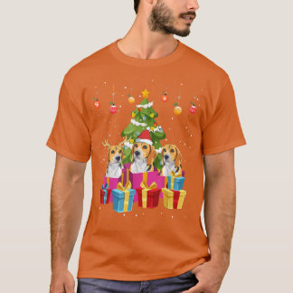Beagle Santa Dog Weihnachtsbaumfamilie Matching T-Shirt