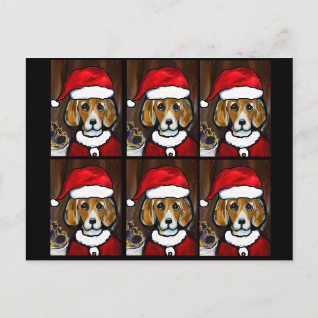 BEAGLE SANTA FEIERTAGSPOSTKARTE (Vorderseite)