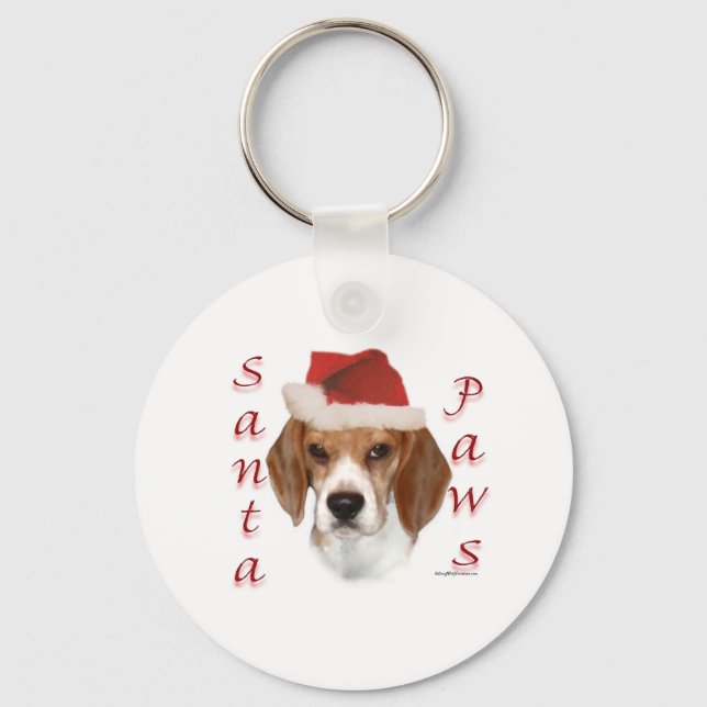 Beagle Santa Paws Schlüsselanhänger (Vorderseite)