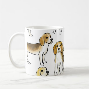 Beagle Schönheit: Wasserfarben-Hundemuster Kaffeetasse