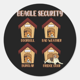 Beagle Security Beagle Doorbell Bad Weather Burgla Runder Aufkleber