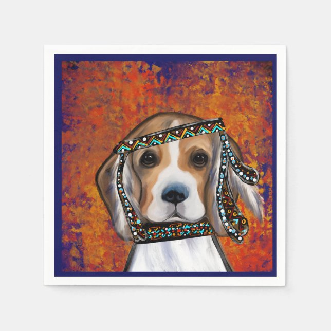 Beagle Serviette (Vorderseite)