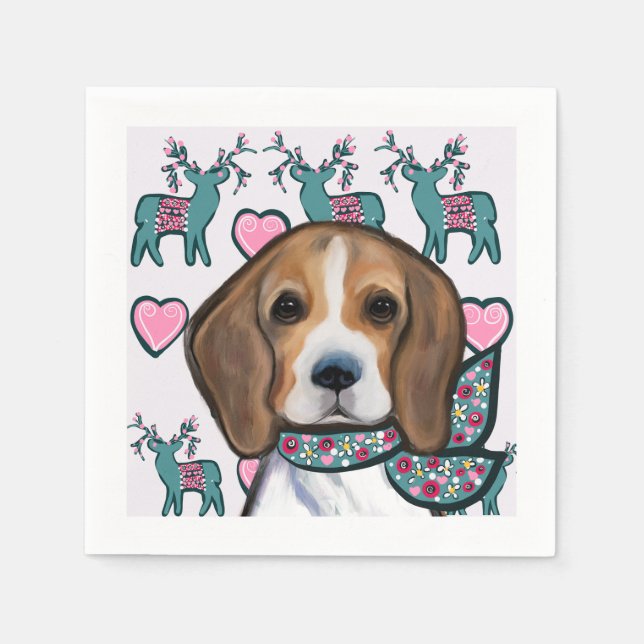 Beagle Serviette (Vorderseite)
