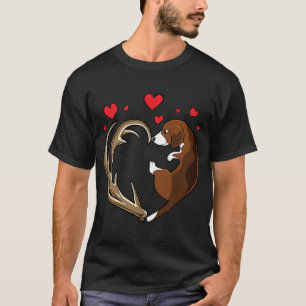 Beagle & Shed Antlers Jagd HEART Hundehütte T-Shirt