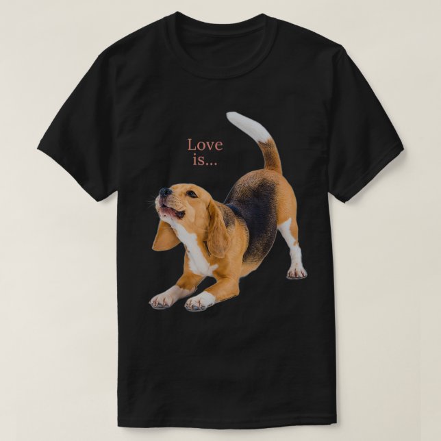 Beagle Shirt Beagles Tee Love Is Dog Mom Dad Puppy (Design vorne)