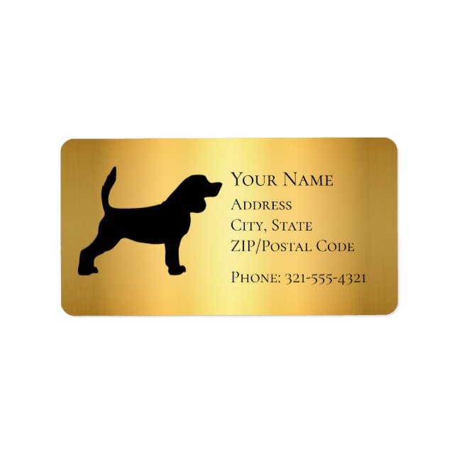 Beagle-Silhouette Adressaufkleber (Vorne)