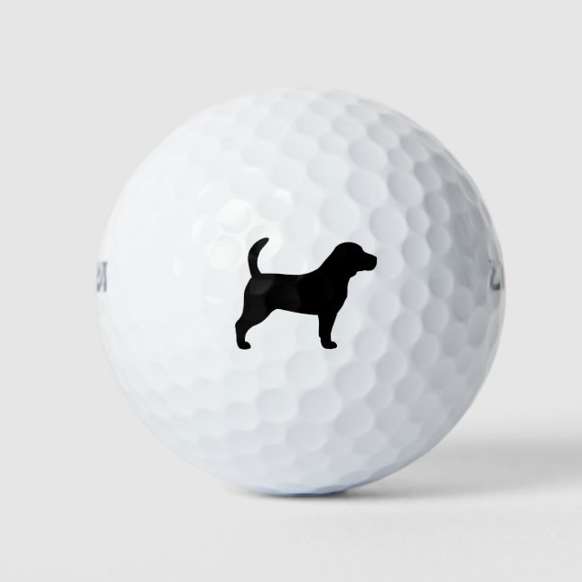 Beagle Silhouette Golfball (Vorderseite)