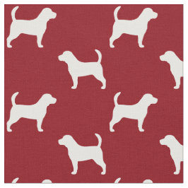 Beagle-Silhouette-Muster-Rot Stoff