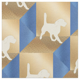 Beagle-Silhouette zu braunen und blauen Kuben Stoff